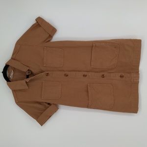 Everlane Women's The Chore Mini Dress Camel Tan Size 0 Short Sleeve
